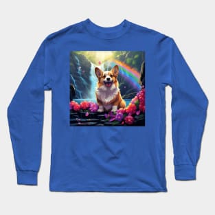 Hawaiian Corgi Long Sleeve T-Shirt